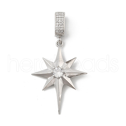 Brass Micro Pave Cubic Zirconia Pendants KK-U047-11P-1