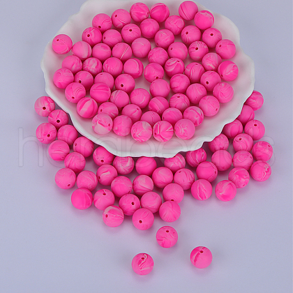 Round Silicone Focal Beads SI-JX0046A-124-1