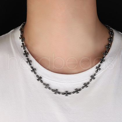 Fashionable Alloy Cross Link Chain Necklaces for Women WG7A74C-01-1-1