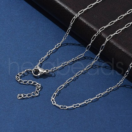 304 Stainless Steel Peanut Link Chain Necklaces for Women NJEW-U050-03P-1