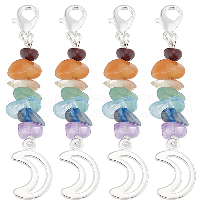 Beebeecraft 20Pcs Chakra Theme Natural Gemstone Pendant Decorations HJEW-BBC0001-01-1