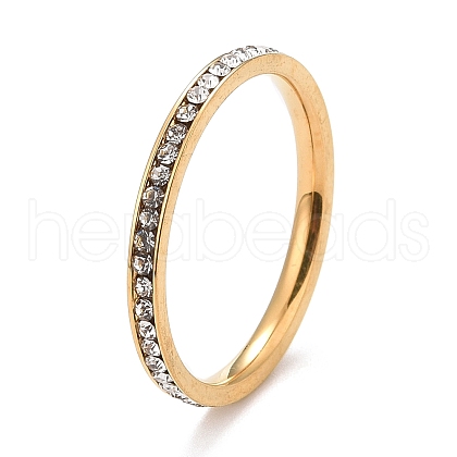 304 Stainless Steel Rhinestone Rings STAS-D178-02G-03-1