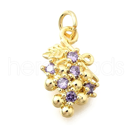 Brass Micro Pave Cubic Zirconia Pendants KK-F896-03C-G-1