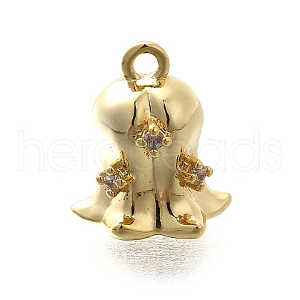 Brass Micro Pave Cubic Zirconia Pendants KK-Q035-15G-02-1
