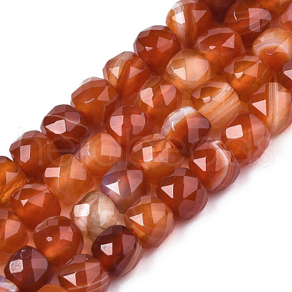 Natural Banded Agate/Striped Agate Beads Strands G-S359-374A-1