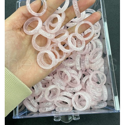 Natural Rose Quartz Finger Rings WG8089A-11-1