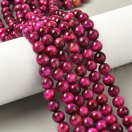 Natural Tiger Eye Beads Strands G-F591-18-6mm-05-1