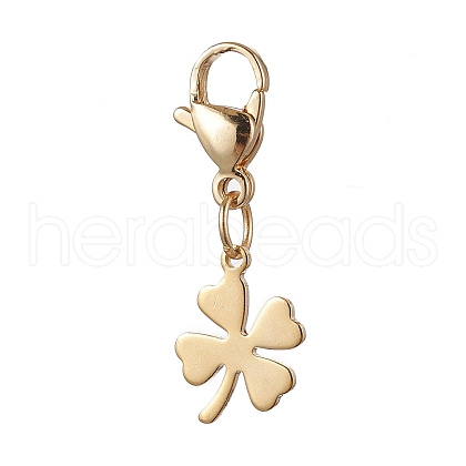 Clover 304 Stainless Steel Pendant Decorations HJEW-JM02741-01-1
