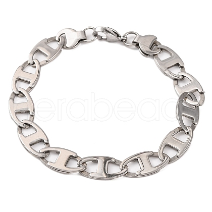 Tarnish Resistant 201 Stainless Steel Mariner Link Chain Bracelets BJEW-B078-56P-1