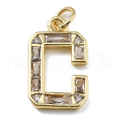 Brass Micro Pave Cubic Zirconia Pendants KK-V014-01G-03-1
