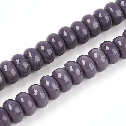 Opaque Spray Painted Glass Beads GLAA-ZX008-8mm-18S-1