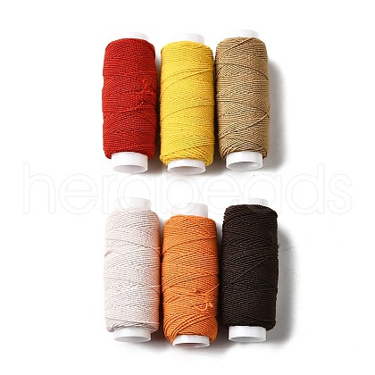 6Pcs 6 Colors Round Polyester Ultra-Thin Elastic Thread for Sewing Machines EW-K001-01B-0.5mm-1