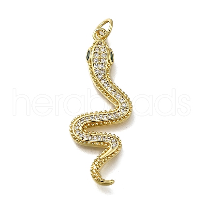 Brass Micro Pave Clear Cubic Zirconia Pendants ZIRC-I070-007G-1