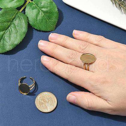 304 Stainless Steel Cuff Rings Components STAS-Z138-02G-02-1