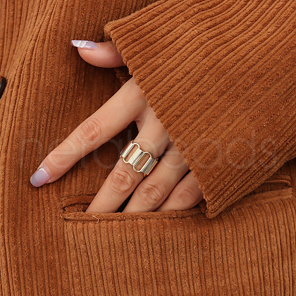 304 Stainless Steel Oval Link Chain Finger Rings FS-WG7F0BE-02-1