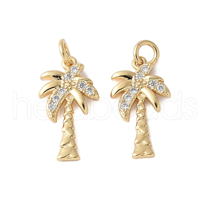 Brass Micro Pave Cubic Zirconia Pendants KK-F892-09G-1