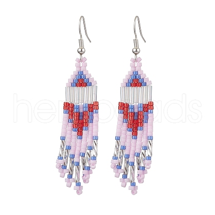 Iron with Glass Dangle Stud Earring EJEW-MZ00184-1