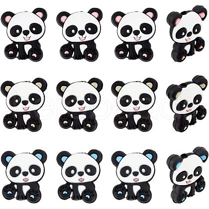 CHGCRAFT 12Pcs 3 Colors Food Grade Eco-Friendly Silicone Focal Beads SIL-CA0001-28-1