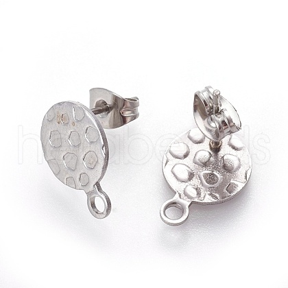 Non-Tarnish 304 Stainless Steel Stud Earring Findings STAS-O119-18A-P-1