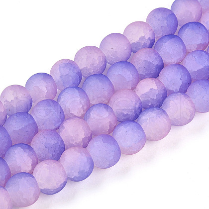 Crackle Glass Beads Strands GLAA-N009-8mm-08-1