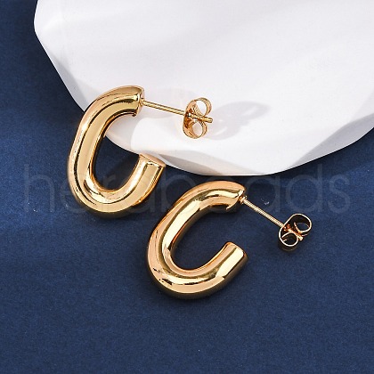 201 Stainless Steel Half Hoop Earrings EJEW-C501-16G-A-1
