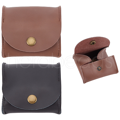 ANATTASOUL 2Pcs 2 Colors Rectangle Cowhide Multipurpose Makeup Bags AJEW-AN0007-40-1