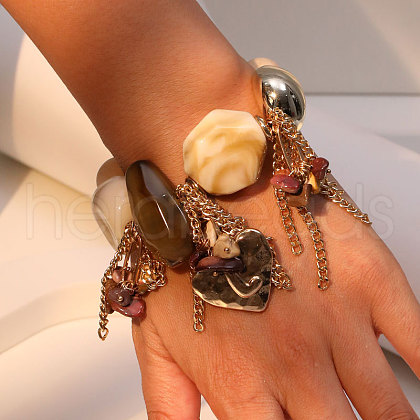 Exaggerated Heart Alloy Charm Bracelets WGF0345-01-1