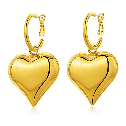 Golden polished stainless steel earrings for daily wear and parties. TS1170-1