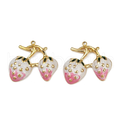 Strawberry 304 Stainless Steel Enamel Pendants STAS-L290-21D-G-1