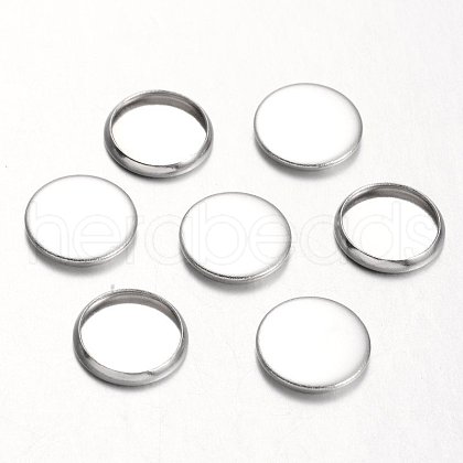 Tarnish Resistant Stainless Steel Plain Edge Bezel Cups STAS-M226-03C-1