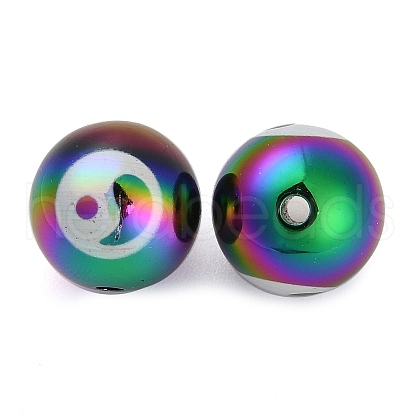 UV Plating Opaque Rainbow Iridescent Acrylic Beads MACR-L003-005-1