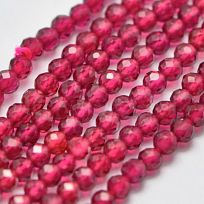 Glass Imitation Red Corundum Beads Strands X-G-K207-01B-01-1
