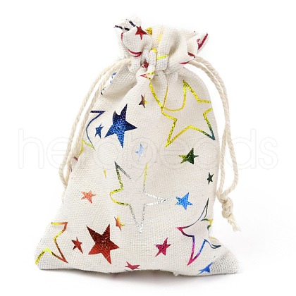 Christmas Theme Cotton Fabric Cloth Bag ABAG-H104-B14-1