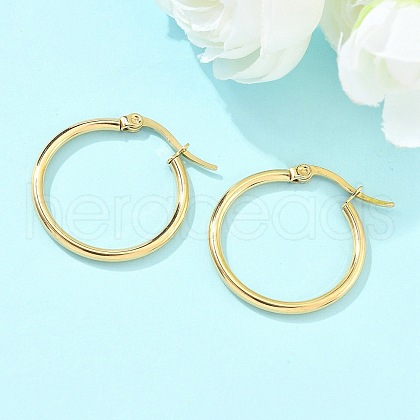 Ion Plating(IP) 304 Stainless Steel Hoop Earrings EJEW-N0016-11G-C-1