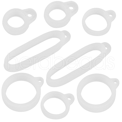 CRASPIRE 60Pcs 4 Style Silicone Pendant SIL-CP0001-08-1