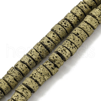 Electroplated Natural Lava Rock Beads Strands G-Z032-J03-11D-1