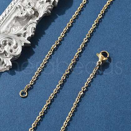 304 Stainless Steel Cable Chain Necklace Making STAS-P045-05G-1