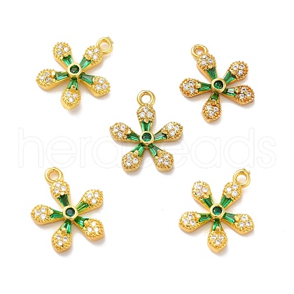 Rack Plating Brass Micro Pave Cubic Zirconia Pendants KK-G408-06G-1