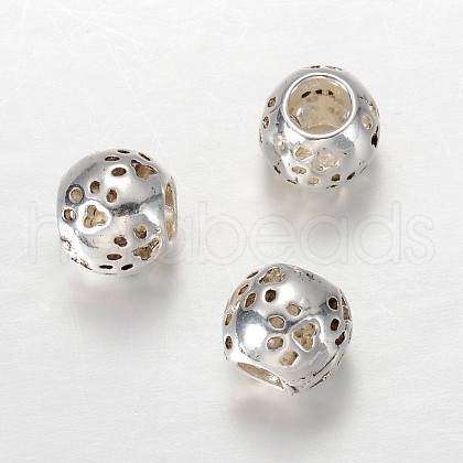 Rondelle Tibetan Style Alloy European Large Hole Beads X-MPDL-F017-11-1
