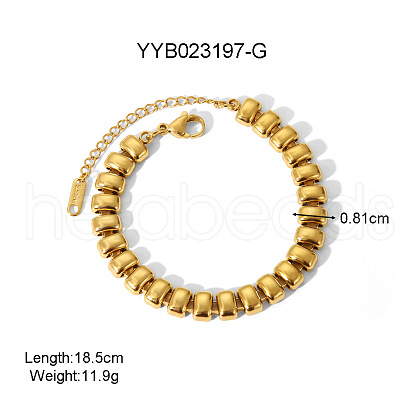 Stainless Steel Rectangle Link Chain Bracelets PW1815-3-1