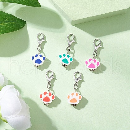Handmade Polymer Clay & Tibetan Style Beads Pendant Decorations HJEW-JM03278-1