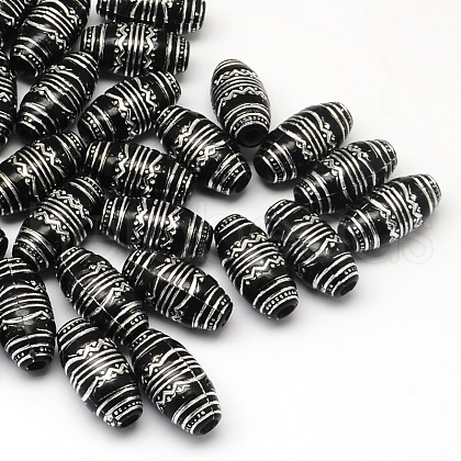 Plating Opaque Acrylic Round Beads PACR-Q101-04B-1