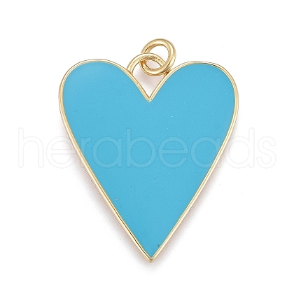 Brass Enamel Pendants KK-M205-13G-09-1