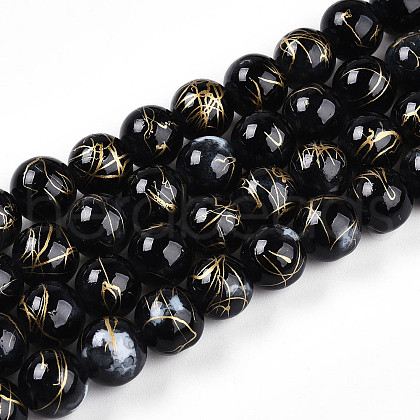 Baking Painted Glass Beads Strands X1-DGLA-N003-10mm-B10-1
