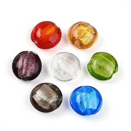 Handmade Silver Foil Glass Beads SLF15mmY-M-1