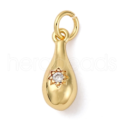 Brass Micro Pave Cubic Zirconia Pendants KK-P308-55G-1