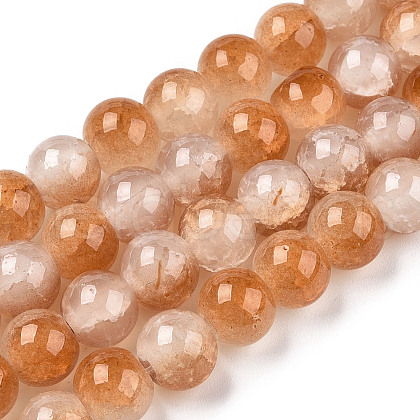 Crackle Baking Painted Imitation Jade Glass Beads Strands DGLA-YW0001-17H-1