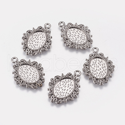 Alloy Pendant Cabochon Settings X-EA500Y-NFB-1