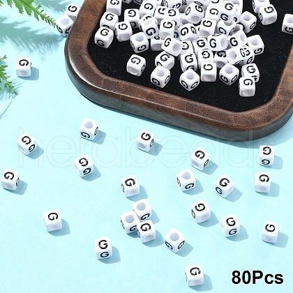 Acrylic Horizontal Hole Letter Beads OACR-YW0002-08G-1