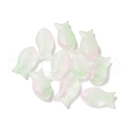 Baking Painted Transparent Glass Beads GLAA-I050-10N-1